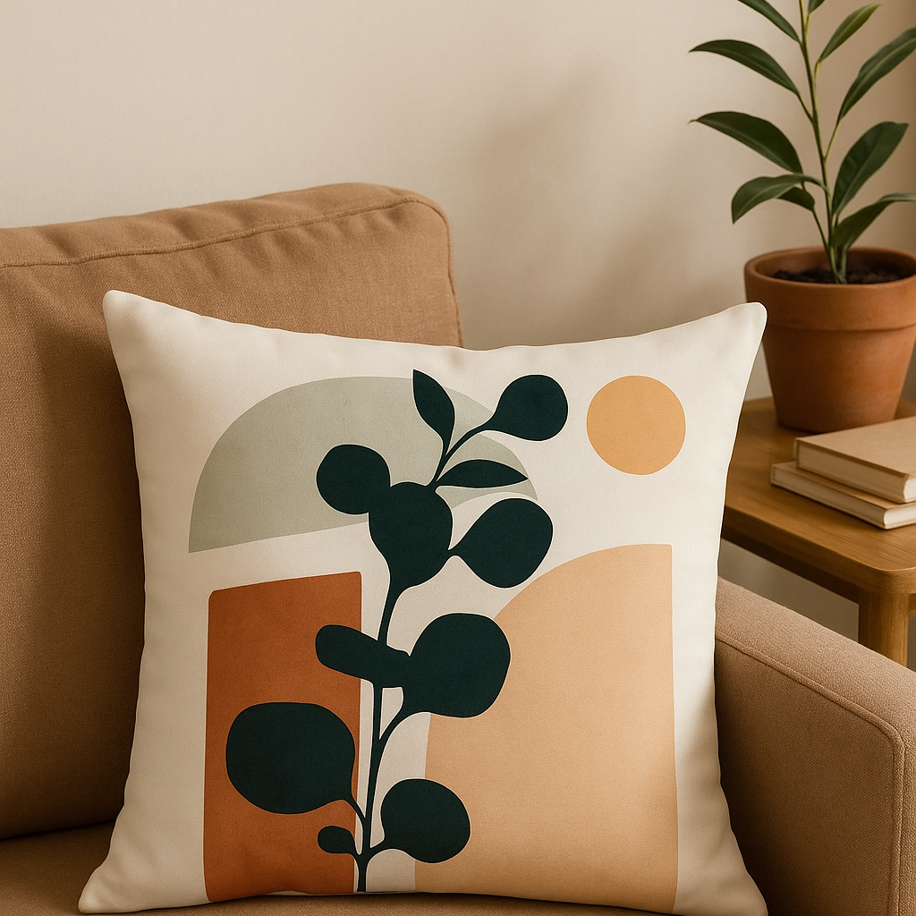 Botanic Artistic Cushion Cover – Abstract Design Enhances Modern Living Spaces