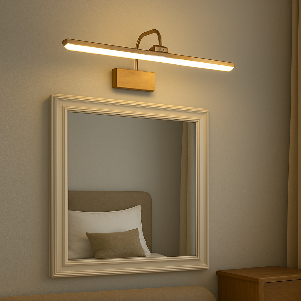 Maverick Modern LED Bathroom Vanity Light – Sleek Satin Gold Fixture for Bright Illumination