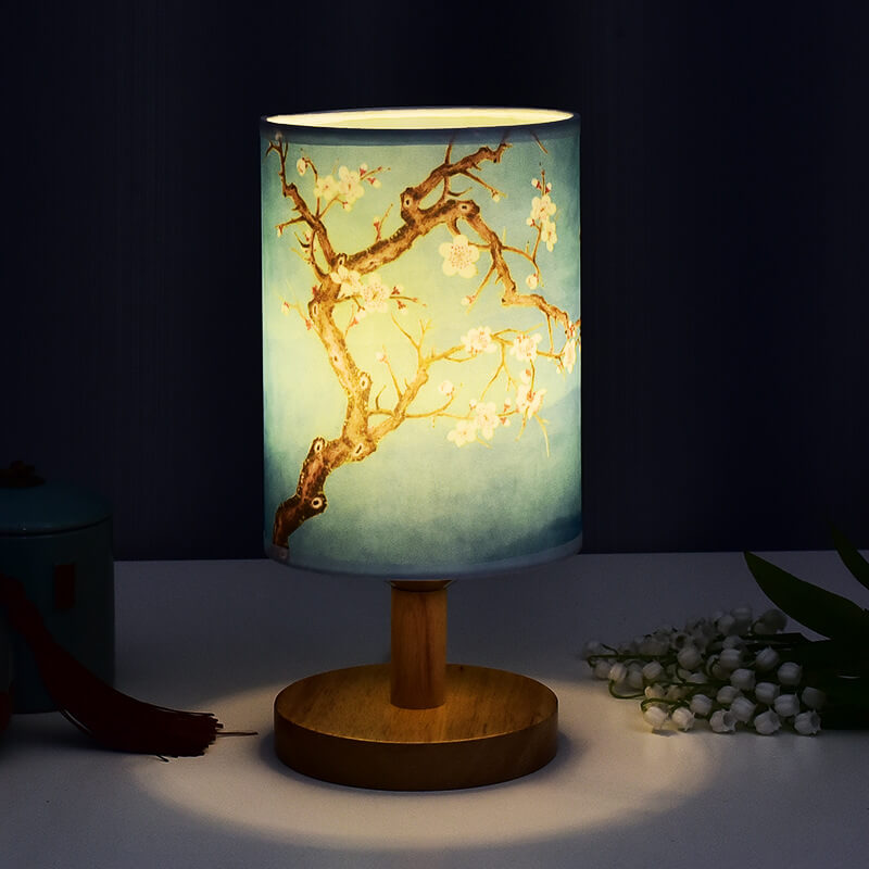 Kaelis Modern Minimalist Table Lamp – Stylish Fabric and Wood Design for Bedside & Living Room