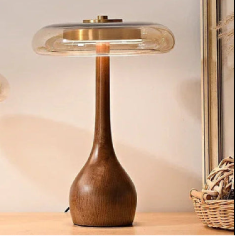 Esmira Retro Bedroom Lamp – Elegant Glass Design for Cozy Bedside Lighting