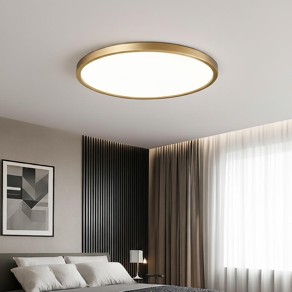 Fenvia LED Ceiling Light Fixture – Ultra-Thin Copper Design for Elegant Spaces