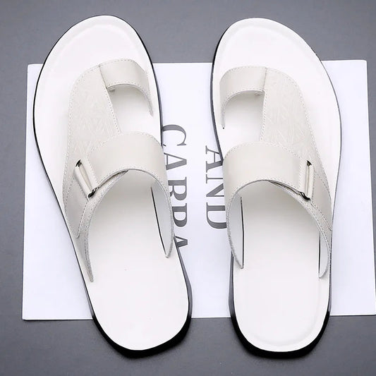 Caleb Men's Sandals – Premium Leather Comfort with Secure Toe-Loop Design
