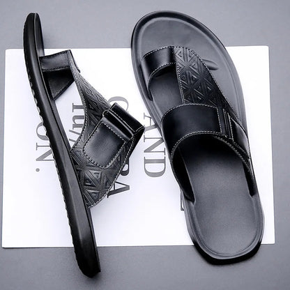 Caleb Men's Sandals – Premium Leather Comfort with Secure Toe-Loop Design