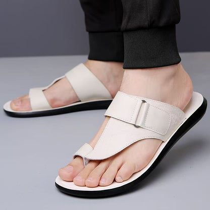 Caleb Men's Sandals – Premium Leather Comfort with Secure Toe-Loop Design