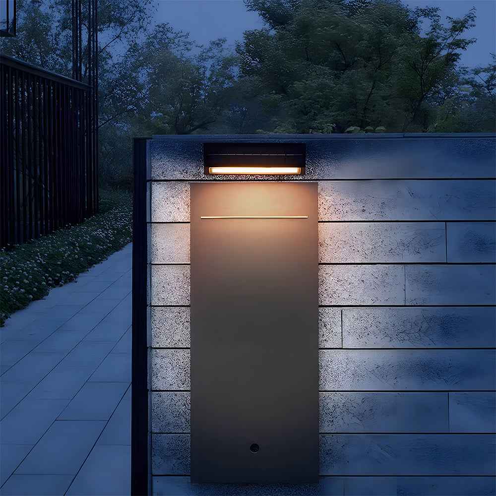 Aqua Modern Black Outdoor Solar Wall Lights – Stylish Waterproof Garden Illumination