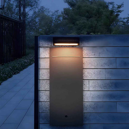 Aqua Modern Black Outdoor Solar Wall Lights – Stylish Waterproof Garden Illumination