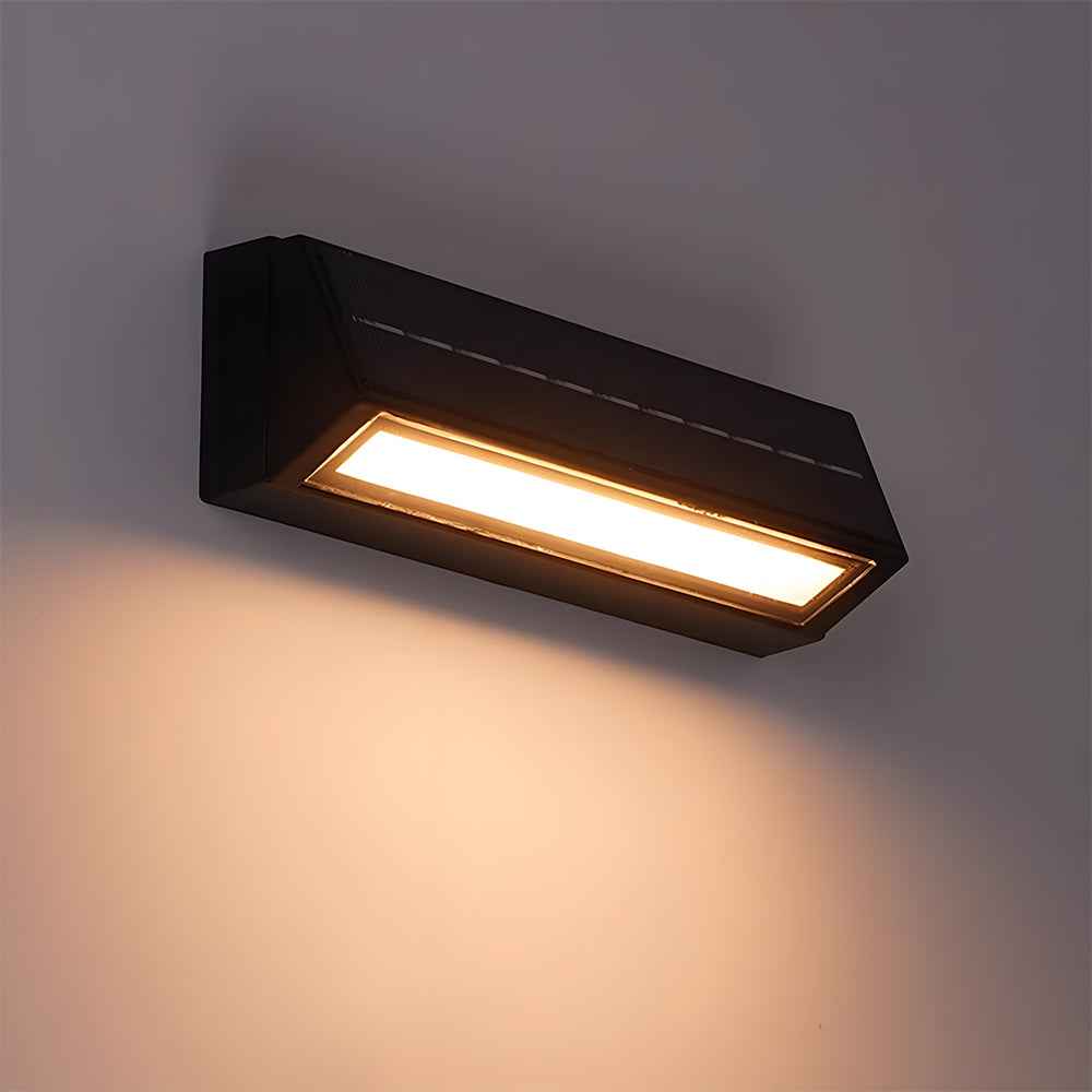 Aqua Modern Black Outdoor Solar Wall Lights – Stylish Waterproof Garden Illumination