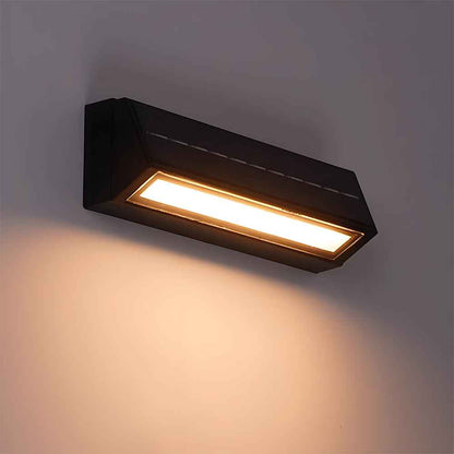 Aqua Modern Black Outdoor Solar Wall Lights – Stylish Waterproof Garden Illumination