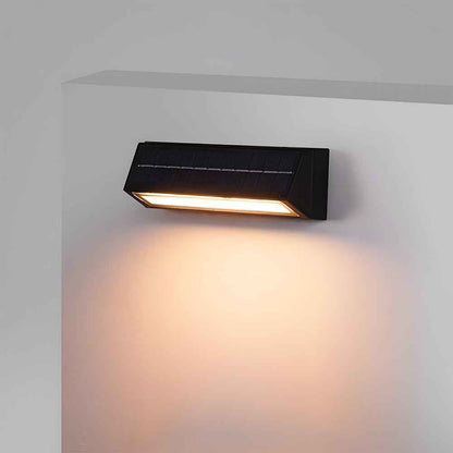 Aqua Modern Black Outdoor Solar Wall Lights – Stylish Waterproof Garden Illumination