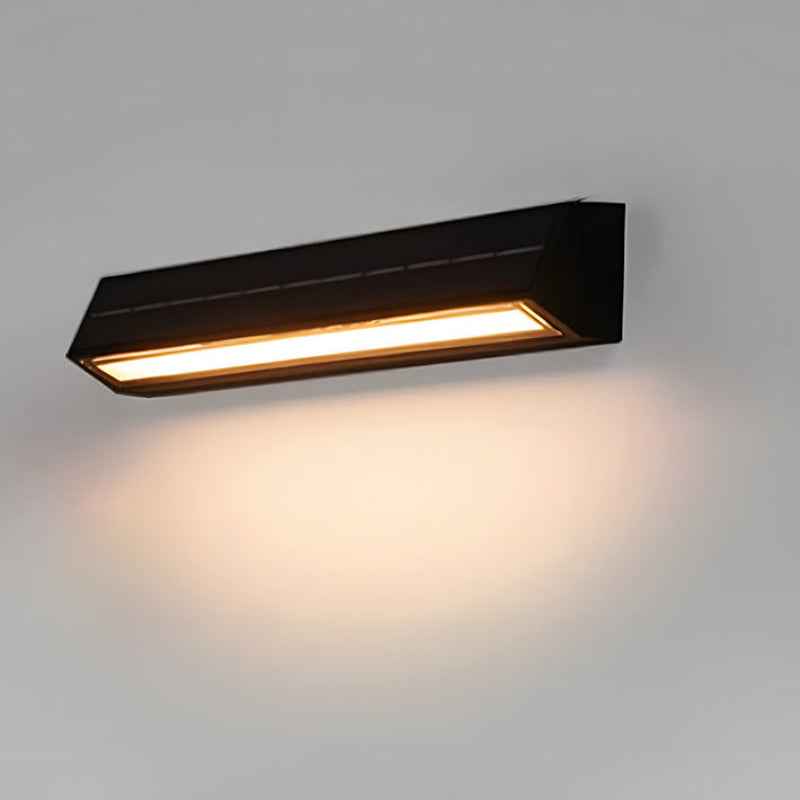 Aqua Modern Black Outdoor Solar Wall Lights – Stylish Waterproof Garden Illumination