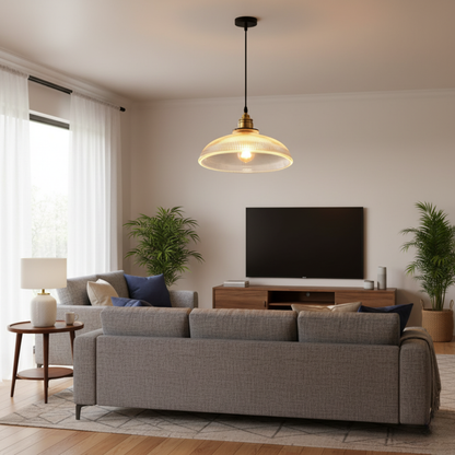 Aureglint Modern Glass Pendant Lighting – Adjustable Height for Cozy Kitchens