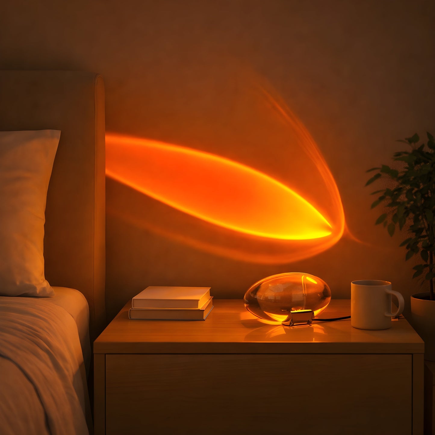 Fiora Modern Sunset Table Lamp – Geometric Design for Cozy Ambiance