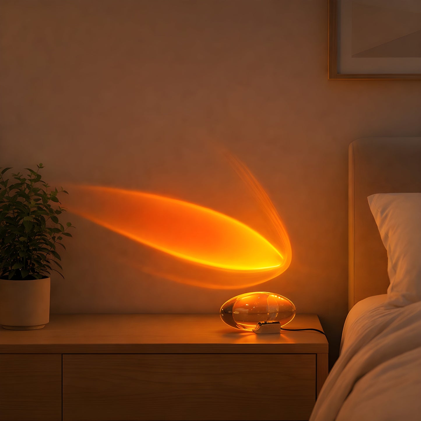Fiora Modern Sunset Table Lamp – Geometric Design for Cozy Ambiance