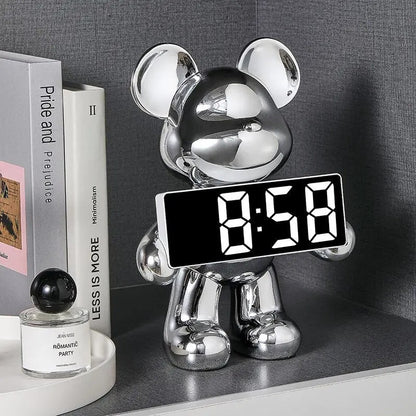 Bearly Modern Decorative Alarm Clock – Intelligent LED Display with Unique Design