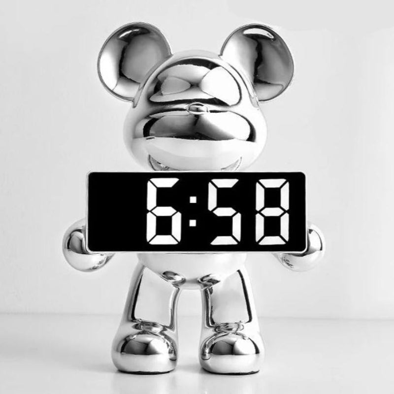 Bearly Modern Decorative Alarm Clock – Intelligent LED Display with Unique Design