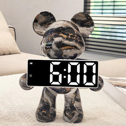 Bearly Modern Decorative Alarm Clock – Intelligent LED Display with Unique Design