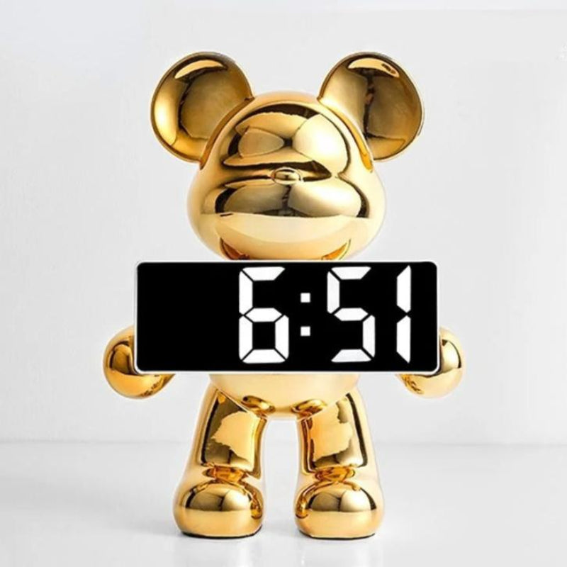 Bearly Modern Decorative Alarm Clock – Intelligent LED Display with Unique Design