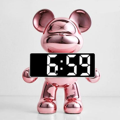 Bearly Modern Decorative Alarm Clock – Intelligent LED Display with Unique Design