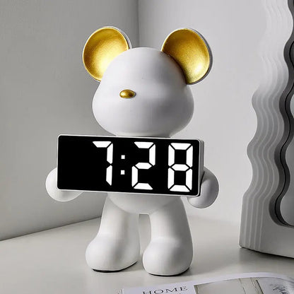 Bearly Modern Decorative Alarm Clock – Intelligent LED Display with Unique Design