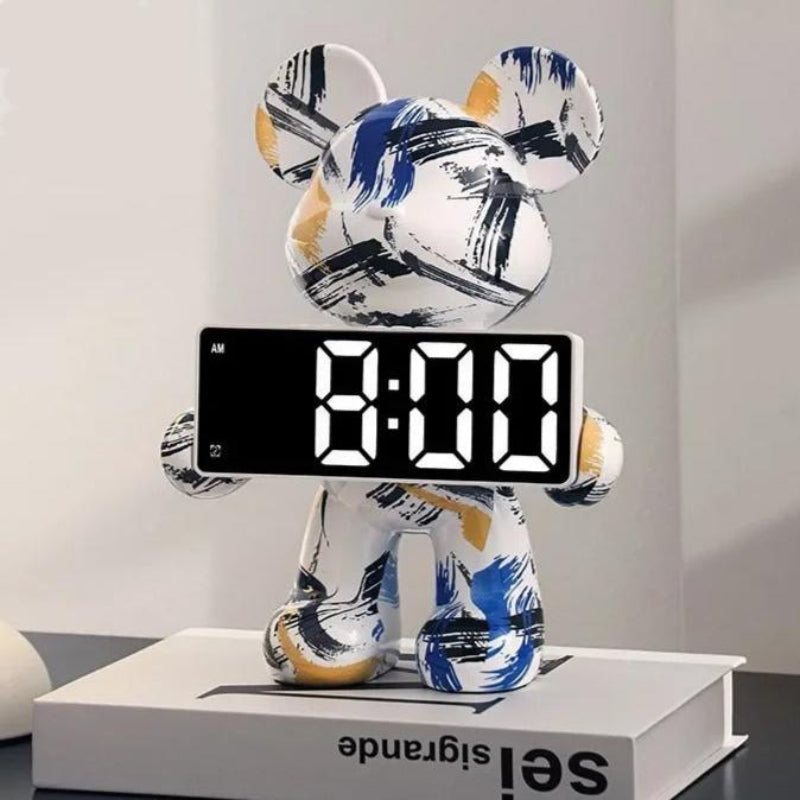 Bearly Modern Decorative Alarm Clock – Intelligent LED Display with Unique Design