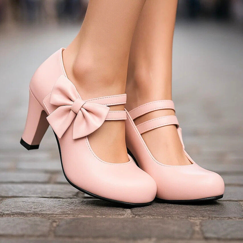 Isabella Women's  Heels – Stylish Bow Design with All-Day Comfort