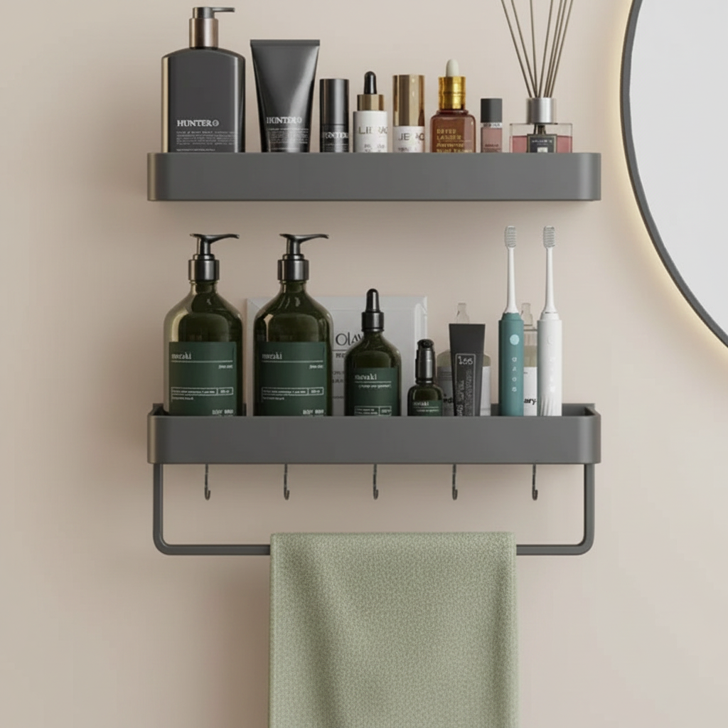Faroa Bathroom Wall Rack – Modern Organizer for Shower Storage Essentials