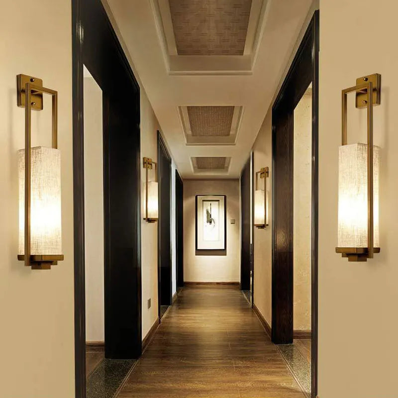 Cascading Chinese Wall Lamp – Elegant Fabric Sconce for Cozy Spaces