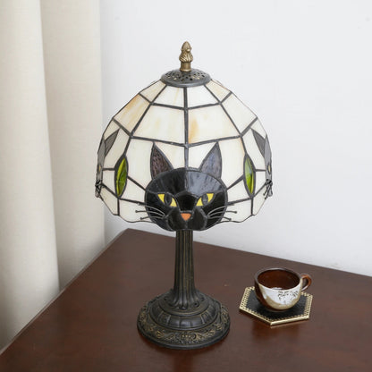 FelineLume Table Lamp – Whimsical Stained Glass Design for Cat Lovers