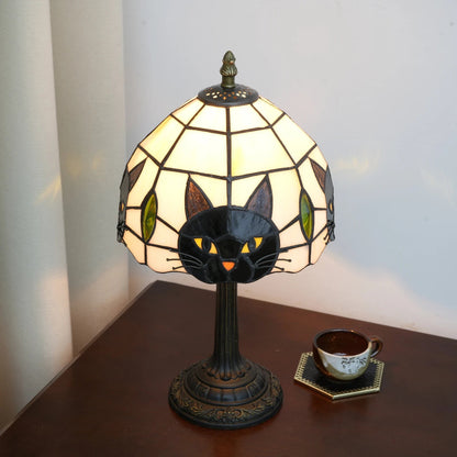 FelineLume Table Lamp – Whimsical Stained Glass Design for Cat Lovers