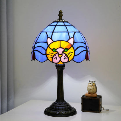 FelineLume Table Lamp – Whimsical Stained Glass Design for Cat Lovers