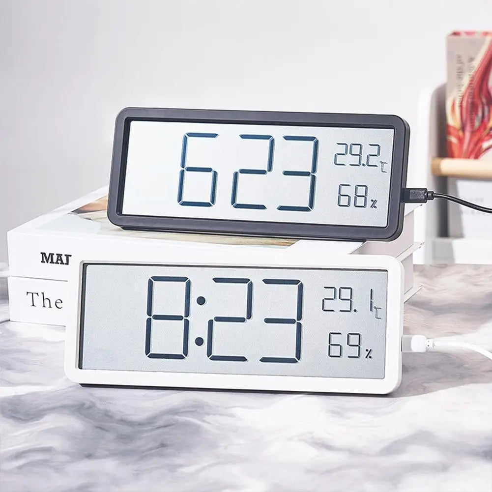 Rendol Home Digital Wall Clock – Large LED Display with Thermometer Function