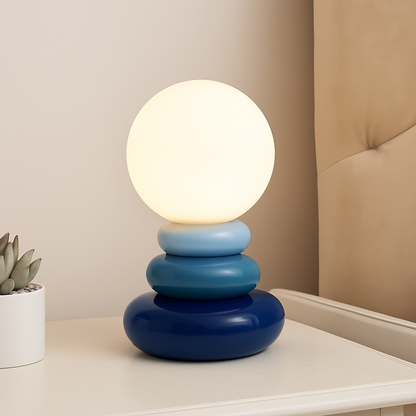 Peren Nordic Stacked Stone Bedside Lamp – Elegant Dimmable LED Lighting