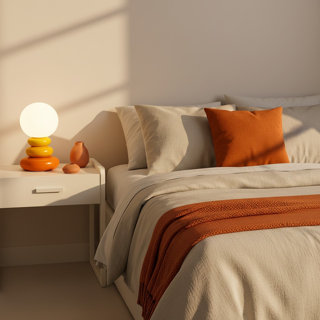 Peren Nordic Stacked Stone Bedside Lamp – Elegant Dimmable LED Lighting