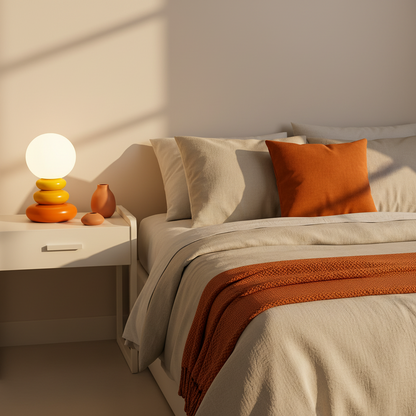Peren Nordic Stacked Stone Bedside Lamp – Elegant Dimmable LED Lighting