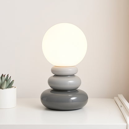 Peren Nordic Stacked Stone Bedside Lamp – Elegant Dimmable LED Lighting