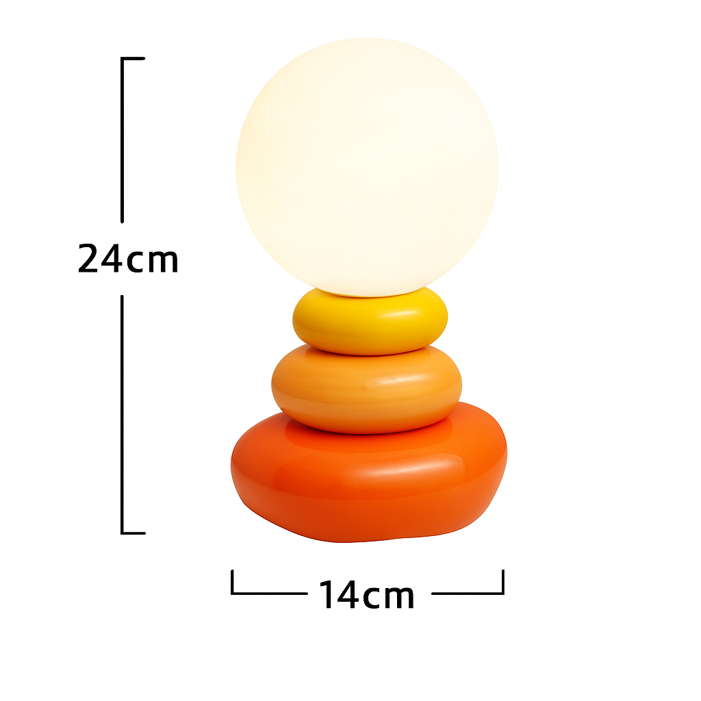 Peren Nordic Stacked Stone Bedside Lamp – Elegant Dimmable LED Lighting