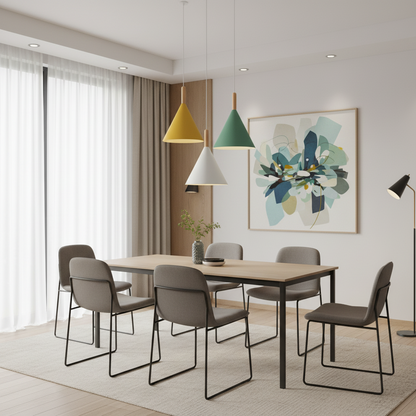 Corvian Modern Pendant Light – Stylish Metal and Wood Design for Home