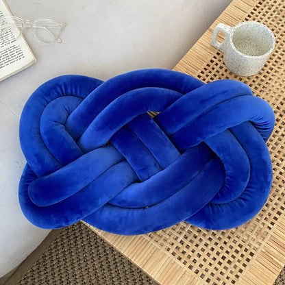 Handmade Knot Ball Pillow, Decorative Throw Cushion – Soft Plush Fabric Knotted Comfort Accent Pillow