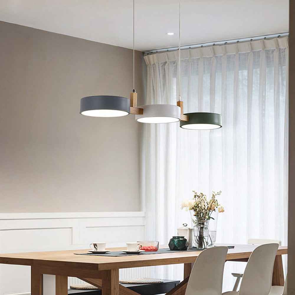 Echo Cylindrical Modern Pendant Light – Adjustable Hanging Design for Stylish Kitchen Island Lighting