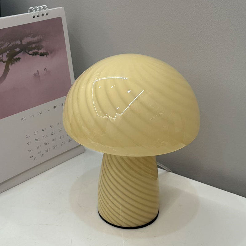 Delyra Cylindrical Trendy Table Lamp – Stylish Glass Design for Bedroom Ambiance