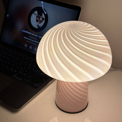 Delyra Cylindrical Trendy Table Lamp – Stylish Glass Design for Bedroom Ambiance