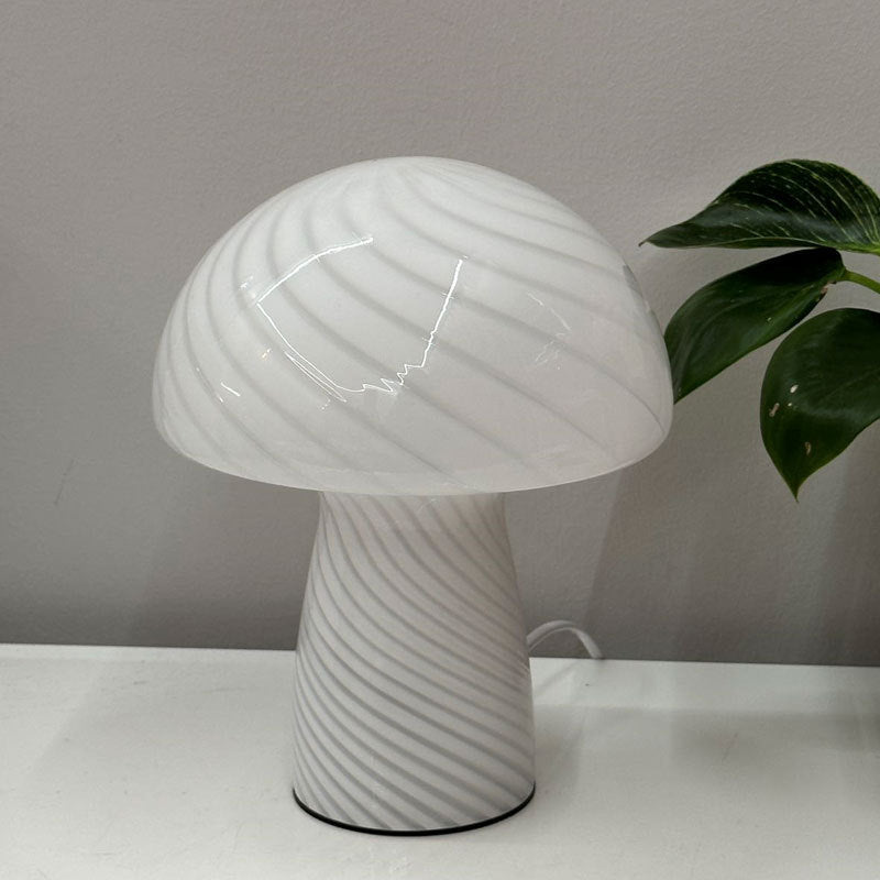 Delyra Cylindrical Trendy Table Lamp – Stylish Glass Design for Bedroom Ambiance