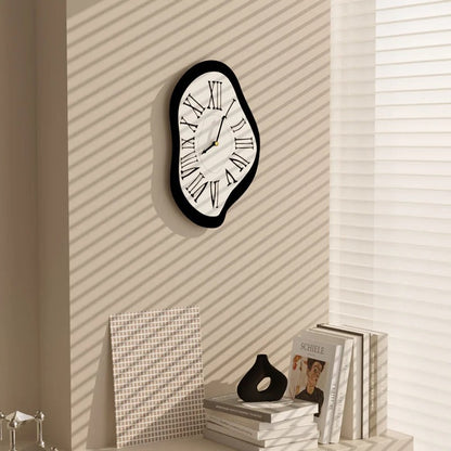 Dali Unique Black Silent Wall Clock – Artistic Acrylic Design for Home Decor