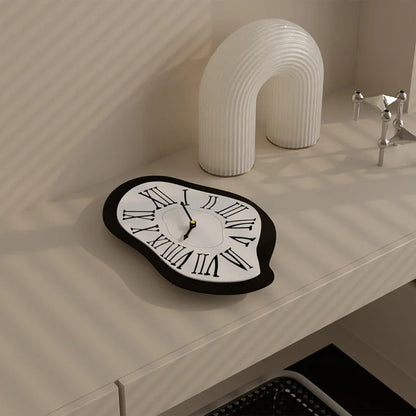 Dali Unique Black Silent Wall Clock – Artistic Acrylic Design for Home Decor