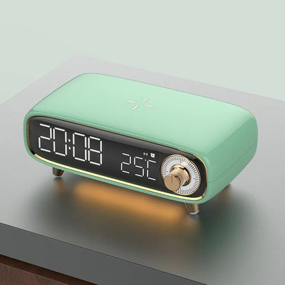 Quelis Retro Designer Alarm Clock – Stylish Induction Charger with LED Light