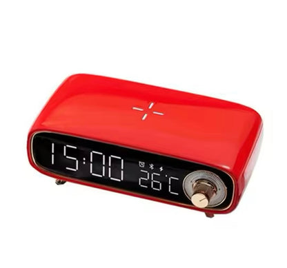 Quelis Retro Designer Alarm Clock – Stylish Induction Charger with LED Light