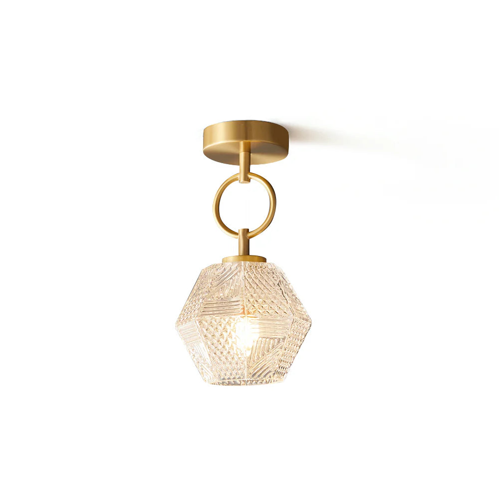 Joren Diamond Art Deco Ceiling Light Fixture – Elegant Brass Design for Stylish Illumination