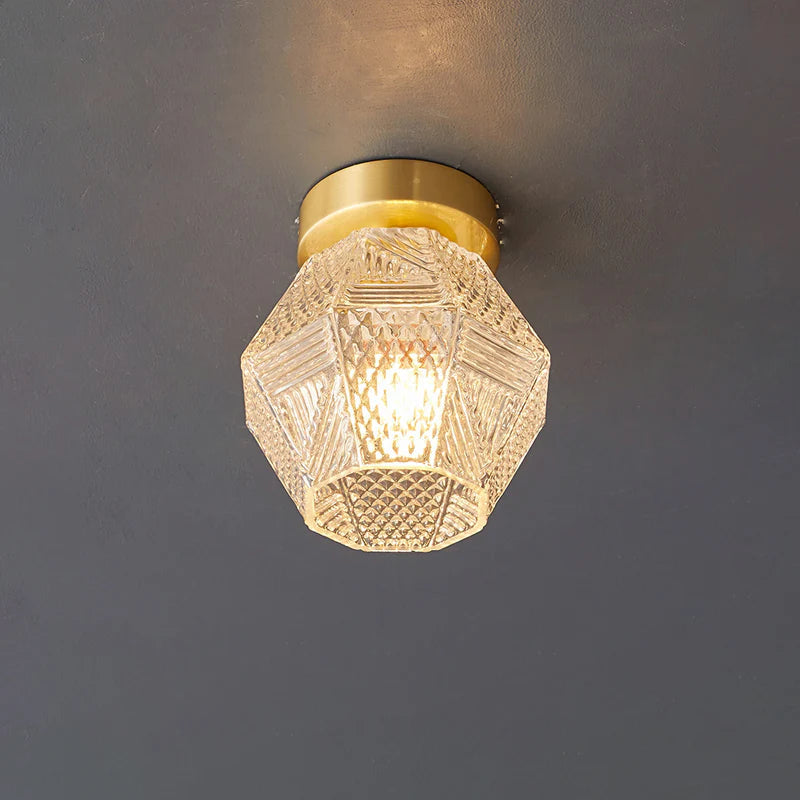 Joren Diamond Art Deco Ceiling Light Fixture – Elegant Brass Design for Stylish Illumination