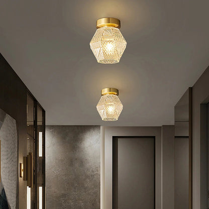 Joren Diamond Art Deco Ceiling Light Fixture – Elegant Brass Design for Stylish Illumination