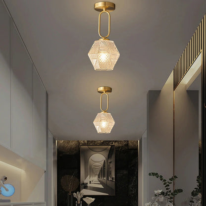 Joren Diamond Art Deco Ceiling Light Fixture – Elegant Brass Design for Stylish Illumination